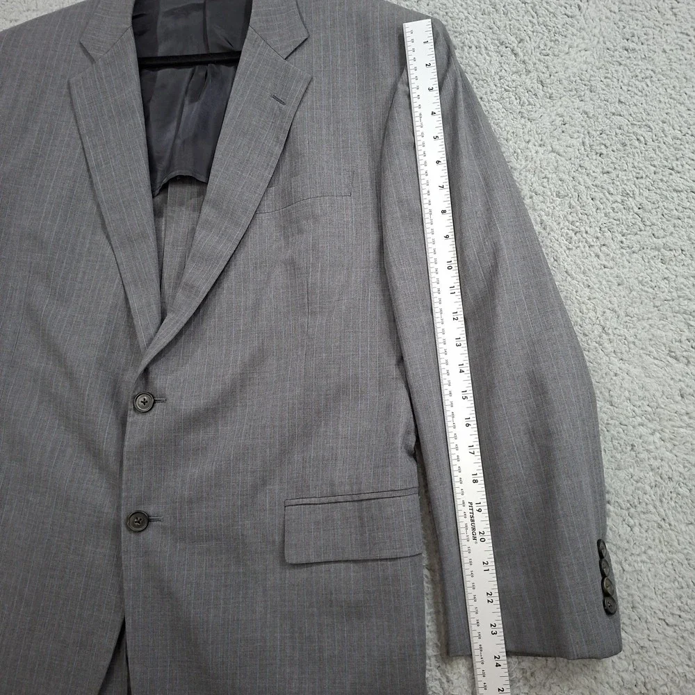 Brooks Bros Madison BrooksCool 46R Blazer Gray w/ Blue Stripe Full Canvas Jacket